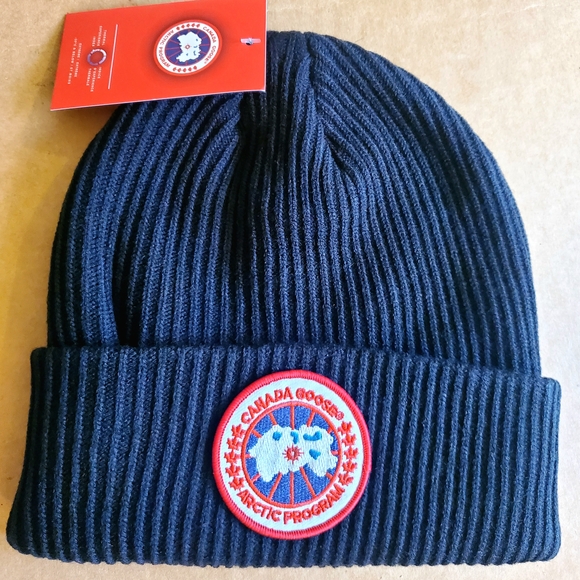 Canada Goose Kids Dark Blue Knit Hat - Picture 1 of 5